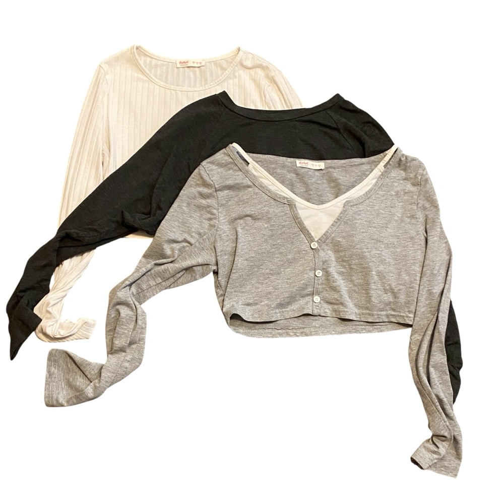 Crop Top Bundle Lot Small Forever 21 Romwe White Gray